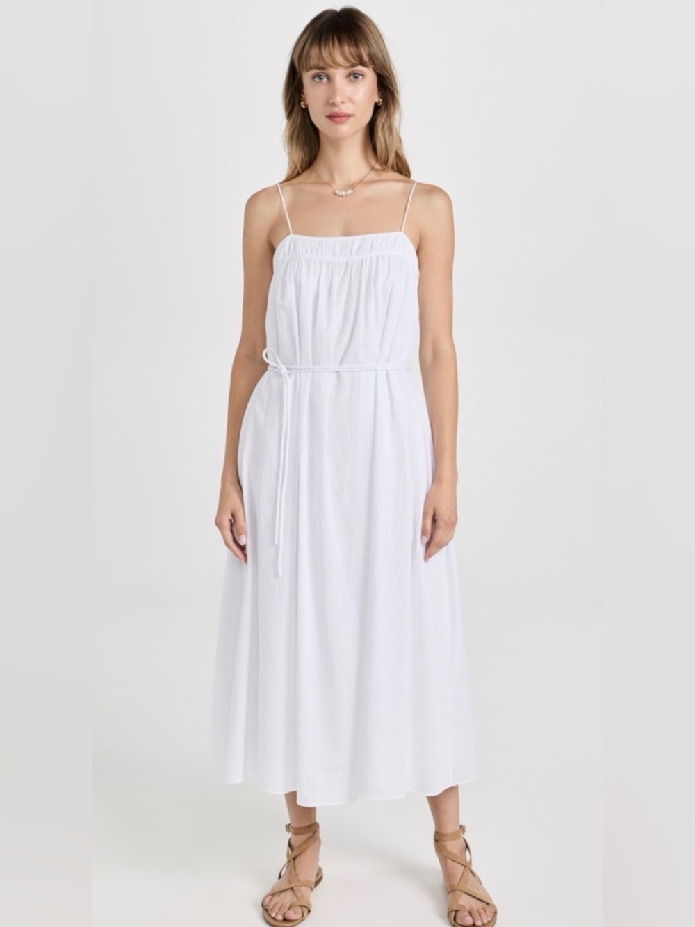 AYR The Easy Breezy Dress white cotton midi sundress women’s Sz M